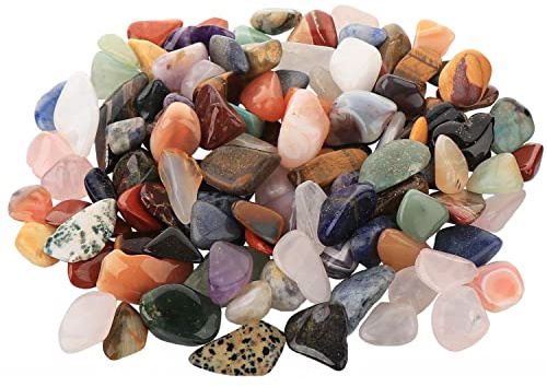 NKlaus Trommelsteine Onyx Afrika-Mix, Naturform, Deko, 15–30mm, 185 Stück | Als Handschmeichler und Massagesteine; natürliche Farbmischung