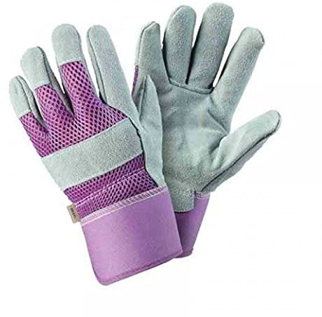 Briers Smart Garden Genuine Leather Tough Rigger Purple Gloves Small