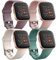 Ouwegaga Weiches Silikon Ersatz Armband Kompatibel für Fitbit Versa Armband/Fitbit Versa Lite Armband/Fitbit Versa 2 Armband, Damen Herren Klein Polarstern/Nackt Rosa/Kieferngrün/Rauchiges Violett