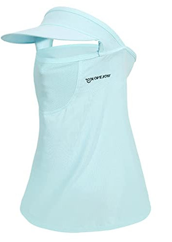 GIBZ Sun Protection Cap Hat Sun Neck Gaiter Face Mask Sun Hat with Face&Neck Flap Upf 50+ Womens/Mens Sun Protection Cap for Camping Hiking Fishing Blue