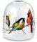 DEMDACO Dean Crouser Blumenvase aus Steingut, Motiv kleine Vögel, 8,9 x 10,2 cm, mehrfarbig