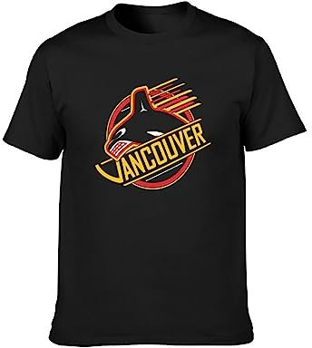 Vancouver Hockey Retro Canucks T-Shirt Mens Black Unisex Tees S