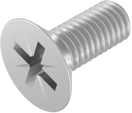 SECCARO Tornillo avellanado M2 x 5 mm, acero inoxidable V2A VA A2, DIN 965, Phillips / PZ, rosca completa, 20 unidades
