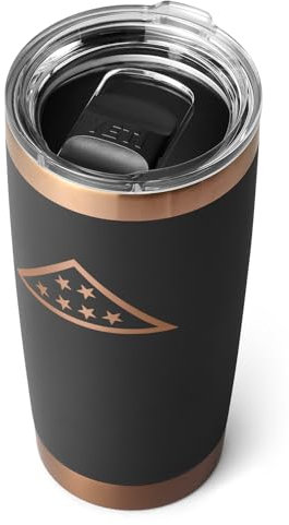YETI Rambler 20 oz Tumbler, Stainless Steel, Vacuum Insulated with MagSlider Lid, Folds of Honor - Black