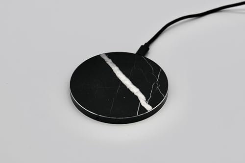 Marmortrend Kabelloses Laden Qi kabelloses Ladegerät induktives Laden aus echtem Marmor (Black/Black)