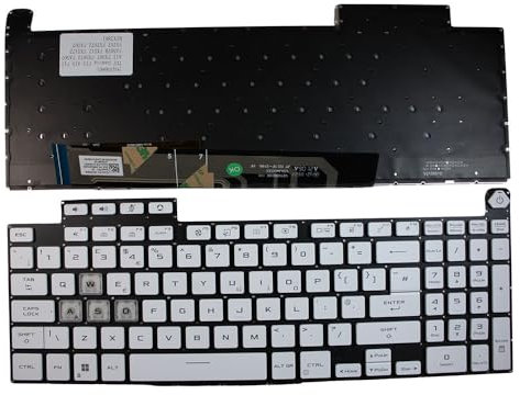Power4Laptops Vereinigtes Königreich Hinterleuchtet Weiß kompatible Ersatz Tastatur kompatibel mit Asus TUF Gaming FX707ZE
