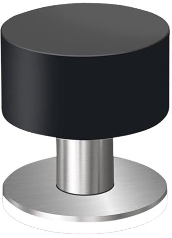 PLURI - Premium Türstopper Wand Selbstklebend [1er Set] - Schwarz, Wand-Puffer Gummi-Puffer, Boden Tür-Puffer, Door-Stopper Tür-Griff, Wand-Schutz Tür-Klinke, Wand-Stopper Wand-Montage Bodenmontage