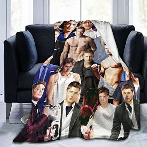 Suehome Jensen Ackles Decke aus weichem und bequemem Wollfleece, Überwurfdecken für Sofa, Büro, Auto, Camping, Yoga, Reisen, Heimdekoration, gemütlich, Plüsch, Stranddecke, Geschenk