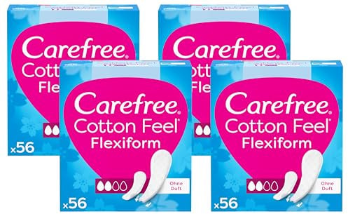 Carefree Slipeinlagen Cotton Feel Flexiform mit Frischeduft, 4 x 56 Stk