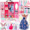 Miunana 101 pcs Wardrobe Closet Doll Clothes Accessories Suitcase Mermaid Swimsuits Dresses Shoes Hanger Crown Necklace Doll Accessories for 11.5 Inch Girl Dolls Toys Gifts for Girls