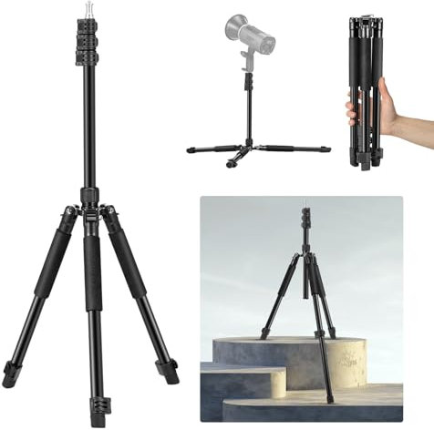 NEEWER Fotografie Licht Stand, 1.5-6.4ft/47-195cm Aluminium Reversible Studio Beleuchtung Stativ, Portable Telefon Video Stand w/ 1/4 Schraube für Strobe Licht Kamera Softbox, 6.6lb/3kg Last, ST195