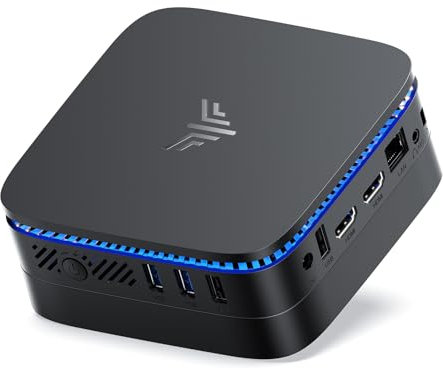 NiPoGi AK1 Plus Mini PC Ιntel Alder Lake-N N100 (jusqu'à 3.4GHz) 12Go LPDDR5 4800MHz/256Go M.2 SSD,Ordinateur de Bureau,Tour PC 4K@60HZ HD Dual Display,TDP 15W,WiFi 2.4G/5G, RJ45,BT4.2,VESA