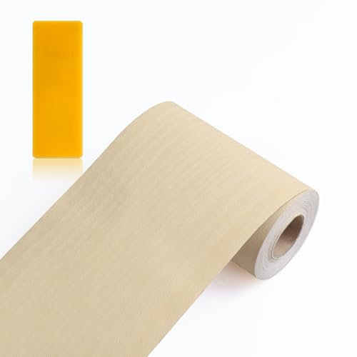 ZTVOWTO Holzmaserung Klebeband Holzoptik Dachpappe Selbstklebende Wasserdichtes Boden Reparaturband Wandanschlussband Abdichtband Kratzer Reparatur für Möbel Boden Tische(Beige)