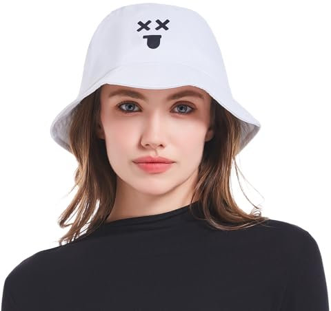 Lunukopi Weiß Fischerhüte Bucket Hat Unisex Sonnenhüte Für Faltbar Fischerhut