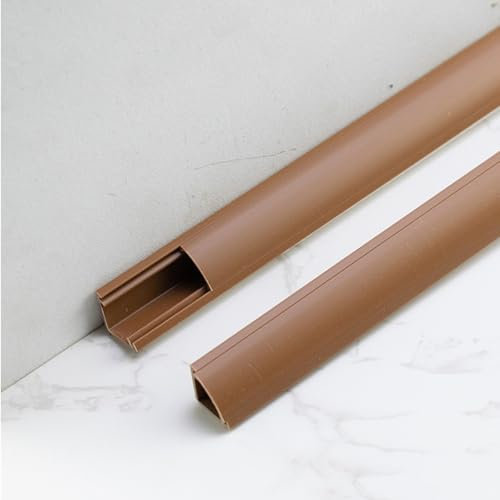 canalina passacavi Spegnicavi angolare/Tracciacavi, canalina copricavi autoadesiva per battiscopa a parete, soffitto, canaletta per cavi in ​​moquette per pavimento in PVC per la casa(Brown,32x32mm(1