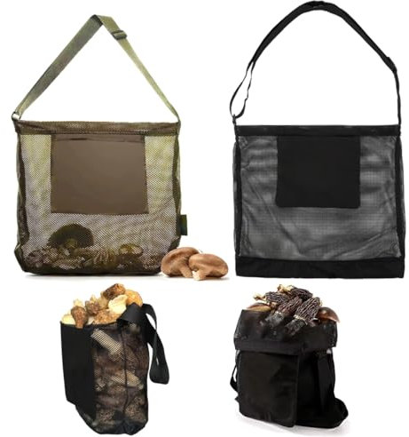 2PCS Pilztasche Pilz Jagdtasche xlwen Pilze Sammeln Tasche Netz Pilz Futtertaschen Rucksack Faltbar Pilzsammler mit Großer Kapazität Tasche Pilz Sammeltasche Erntesammelbeutel für Camping Wandern Samm