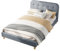 BXEYXE Polsterbett,140 x 200cm Polsterbett,Doppelbett(Ohne Matratze),Leinen,minimalistisches Styling, Grau