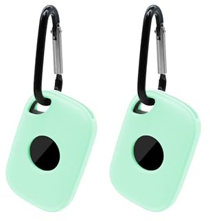 2pack Protective Case For Tile Life360 Pro 2024 Anti-Loss Tracker Silicone Keychain- Durable and Stylish Cover,Waterproof,Anti-fall,Shell Accessories tracker Case for Dogs Cats,mintGreen