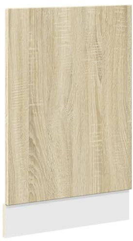 Gecheer Dishwasher Panel Dishwasher Cover for Door Front,Decorative Kitchen Dishwasher Panel Refrigerator Decor Sonoma Oak 45x3x67 cm Engineered Wood