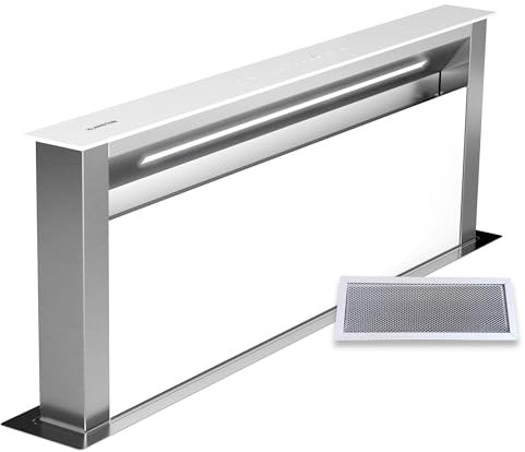 Klarstein Royal Flush Eco Extractor de Encimera - Eficiencia A++, 720 m³/h, Ultrasilencioso 52 dB, Control Táctil, Filtros de Aluminio y Carbón, Iluminación led, Acero Inoxidable