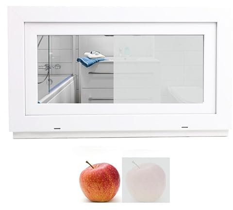 Kunststofffenster Badezimmerfenster Fenster - 2-fach Satinato Milchglas Verglasung - weiß/weiß - BxH: 750x600 mm - DIN Links