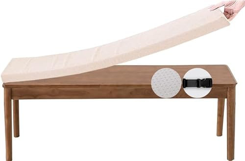 Bankkissen Bankauflage Stuhlkissen für Fensterbank,Waschbar Abnehmbarem Gartenbankauflage Rutschfeste Bankpolster Schaukel Sitzkissen für Outdoor,Gartenmöbel,Terrasse,Drinnen(Beige,90x40cm x5cm Thick)