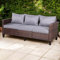 Rattan park Garten Ecksofa Gartensofa Lounge Sofa Sessel Gartensessel Gartenmöbel Sitzgruppe Sitzgarnitur Gartenset Gartengarnitur Poly Rattan (Braun, 3 Plätze)