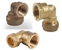 Aigher Brass Compression Elbow Fitting, 15mm x 1/2 Inch Female Iron, Pack of 3