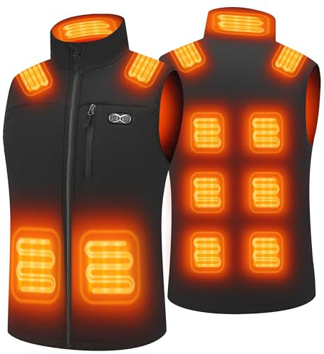 Techstuph Gilet Chauffant pour Hommes avec 3 Zones de Chauffage Réglables 11 Gilet Chauffant pour fFemmes Veste Chauffante Température Maximale 141°F (Sans Batterie)