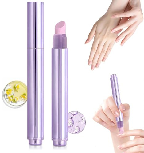 3-In-1 Nail Care Cuticle Oil Pen With Ceramic Tip – Strengthens, Nourishes & Repairs Dry Or Damaged Nails, Brightens Surface, Portable Pusher Pen For Daily Manicure, Nail Growth & Cuticle Care