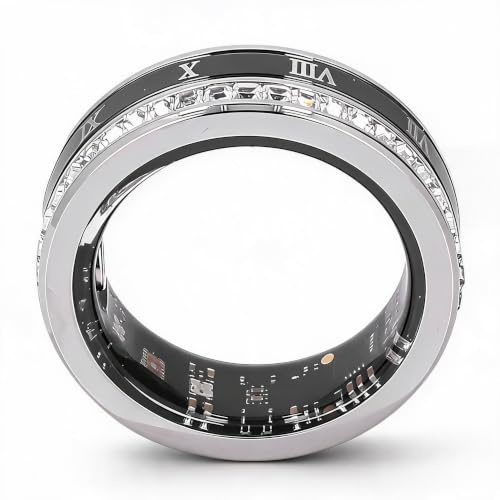 Annadue Smart Ring für Damen und Herren, Fitnessring mit Schrittzählung, Magnetischer Aufladung, IP68 Wasserdicht, Kompatibel mit Android und, für Outdoor-Aktivitäten zu Hause, Silber