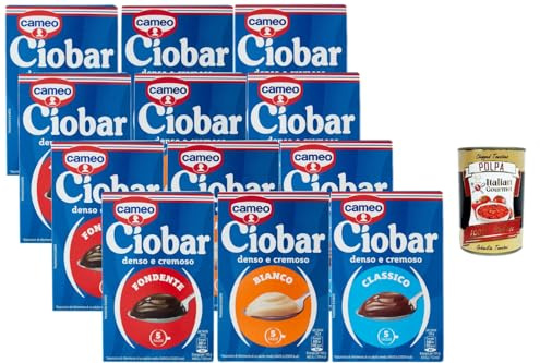 Italian Gourmet Cioccolata in Tazza Mix 12 x 125g, 60 Tassen | Fondente, bianco e classico; cremig heiß serviert, für Dessertpause daheim, Gesamtnettogewicht 1,5 kg + Kostenlos Polpa 400g