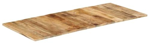 HETFTJN Massivholz Tischplatte Mango 140 x 60 cm 15-16 mm rustikal Industrial Look pflegeleicht & langlebig für Küche Esszimmer Büro Schreibtisch Outdoor Gastro