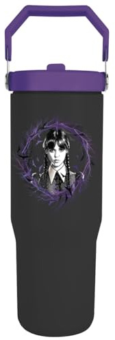 Pyramid International Wednesday 30oz / 900ml Drinks Pitcher, Official Licensed Hydration Bottle, Gothic Style Reusable Water Bottle with Secure Lid