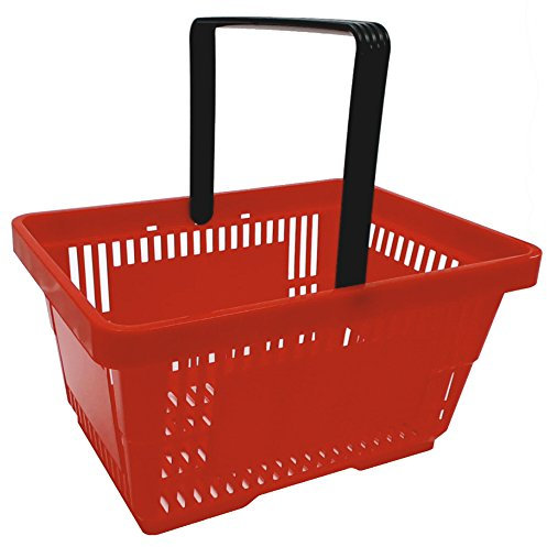 gebar 1 Einkaufskorb in rot mit einem Tragegriff aus Plastik 20 Liter Verkaufskörbe stapelbar