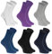Rainbow Socks - Damen Herren Klassische Bunte Baumwolle Socken - 6 Paar - Weiß Lila Grau Blau Marine Schwarz - Größen 42-43