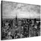 Julia-Art Leinwandbilder Skyline - New York Bilder - XXL Wandbild mit Keilrahmen - 40 mal 30 cm - Querformat 1 teilig - Schwarz Weiß Kunstdrucke Stadt NY City Statue, Brücke N-c-100-a-57