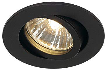 SLV NEW TRIA 68 rund, Indoor Deckeneinbauleuchte, QPAR51, schwarz, 50W