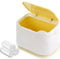 Mini bin bathroom bin tea bag bin with lid for tabletop, office desktop, bathroom countertop, Small bin in yellow and white color YAGGOOD