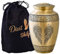 Divit Shilp Urne de crémation pour Cendres humaines avec Sac en Velours, pour Adultes pesant jusqu'à 100 kilos by (Golden Angel Wings, Adult)