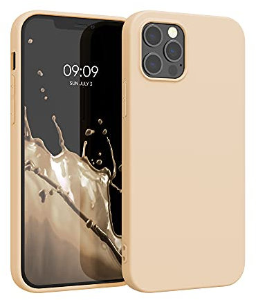 kwmobile Case Compatible with Apple iPhone 12 Pro Max Case - Soft Slim Protective TPU Silicone Cover - Mother Of Pearl