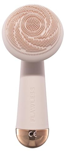 Finishing Touch Flawless Cleanse Facial Cleansing Brush & Massager, Waterproof & Rechargeable with Hypoallergenic Hygienic Silicone, Exfoliating Sonic Skincare Tool