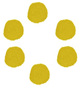 INNSPIRO 50 Stück 25mm Gelb PP Pompoms Pompoms Perfekt für DIY mit Kindern, Dekorationen und kreative Aktivitäten