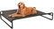Veehoo Hundeliege Outdoor, Kühlendes Erhöhtes Hundebett für Große Hunde, Tragbares Stehendes Haustierbett mit Waschbarem Atmungsaktivem Netz, rutschfeste Füße, Groß, Braun