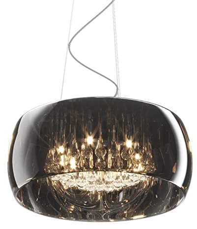 Zumaline CRYSTAL Pendant light, chrome, 6X G9