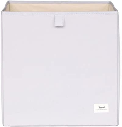 3 Sprouts - Faltbox – Stoffbox für Kallax Regal, Aufbewahrungsbox für Kinderzimmer, 33x33x33 cm - Grau