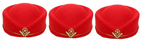 3st Flugbegleiterin-kostüm Für Damen Stewardess Mützen Flugbegleiterin Kostüm Müllsack Hosenballett Stewardess Baskenmütze Cosplay-stewardess-hut Koreanische Mode Pillendose Wolle