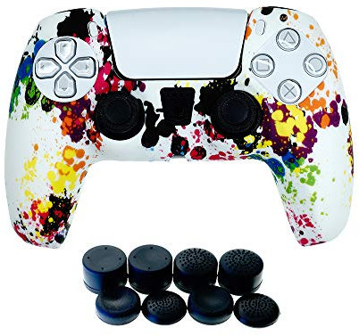 Rutschfeste Silikon-Schutzhülle für PS5-Spielekonsole, PS5-Controller, staub- und schweißfest, Griff, Silikonhülle, hohe Passform mit Gamepad. (Farbe A)