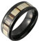 KnBoB Verlobungsring und Ehering, Titan Ring für Herren Schwarz Holz Muster Eheringe Größe 54 (17.2)