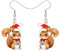 RAIDIN Acryl Weihnachten baumelnden Ohrringe Geschenke für Damen Mädchen Kinder süße Eichhörnchen Ohrringe Schmuck für Urlaub Party Dekorationen (Beige)